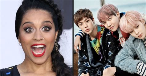 Lilly Singh meets BTS at the AMAs and totally fangirls.